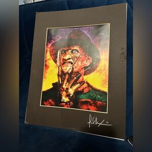 Nightmare on Elm Street Freddy Krueger Horror Art Print with Black Frame 14x11